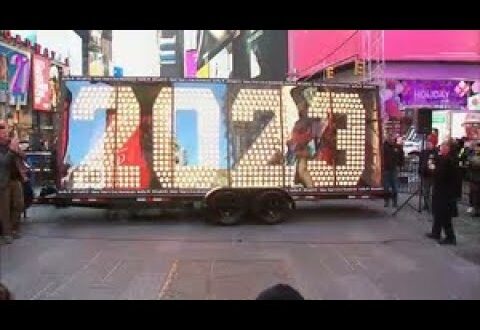 Giant 2023 arrives in Times Square for New Year’s Eve ball drop