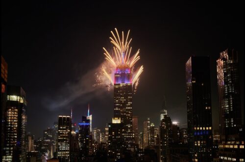 First Time Ever: Fireworks Launched From The Empire State Building In Nyc!